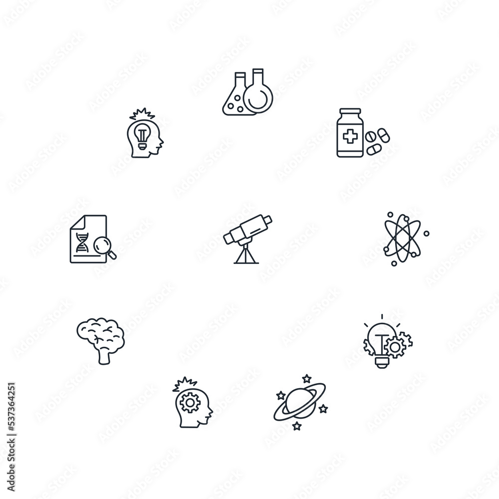 science icons set . science pack symbol vector elements for infographic web science icons set . science pack symbol vector elements for infographic web