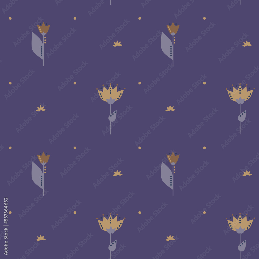 Autumn floral seamless pattern. Simple shapes. Nature motif. Autumn floral seamless pattern. Simple shapes. Nature motif.