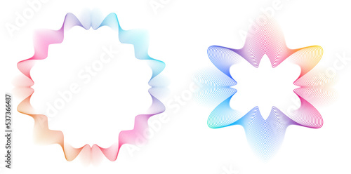 Design elements guilloche. Soft rainbow color. Linear background. polygonal lines. Protective layer for the template of banknotes, diplomas and certificates. Vector illustration EPS 10