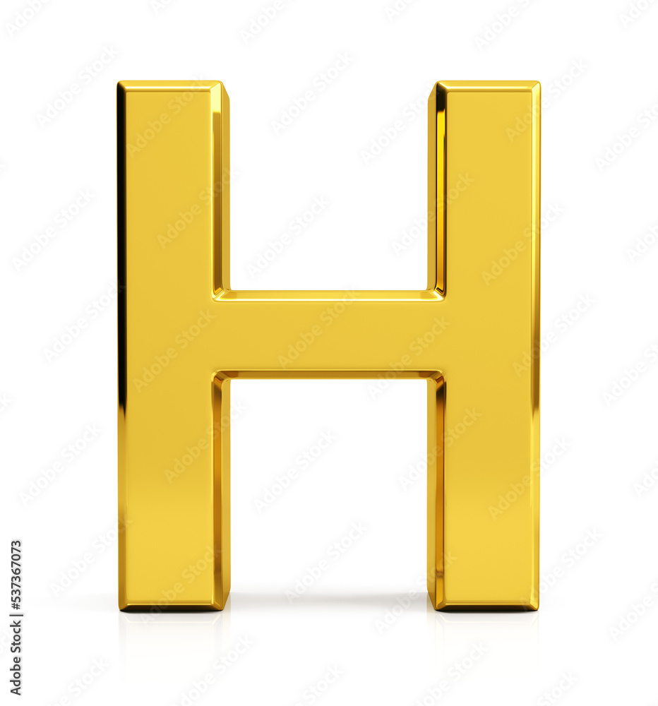 Letter H. Front view. 3d render Letter H. Front view. 3d render