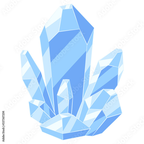 Illustration of crystal or mineral. Jewelry precious or semiprecious gem stone.