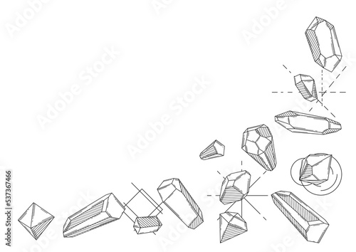 Background with crystals or crystalline minerals. Jewelry or semiprecious gem stones.