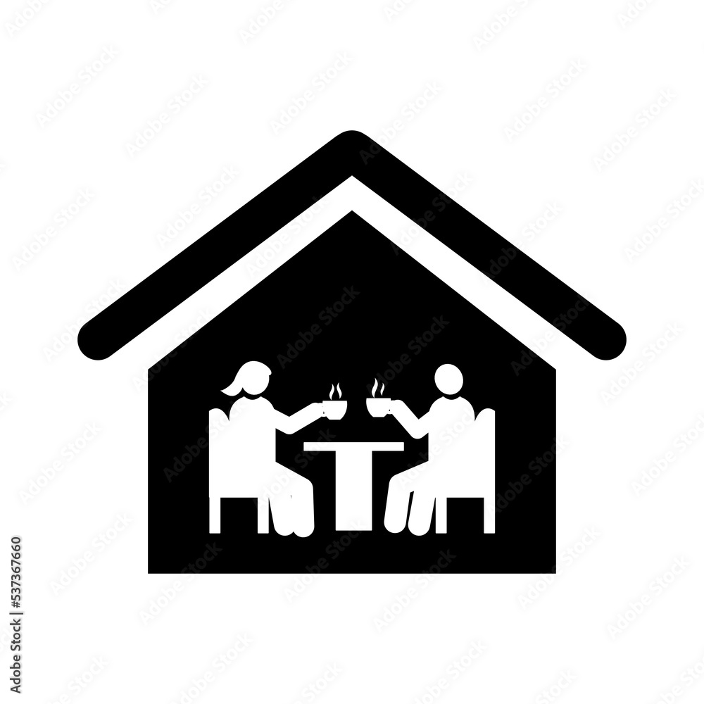 Illustration of a happy family or couple. Drinking coffee together. Illustration of a happy family or couple. Drinking coffee together.