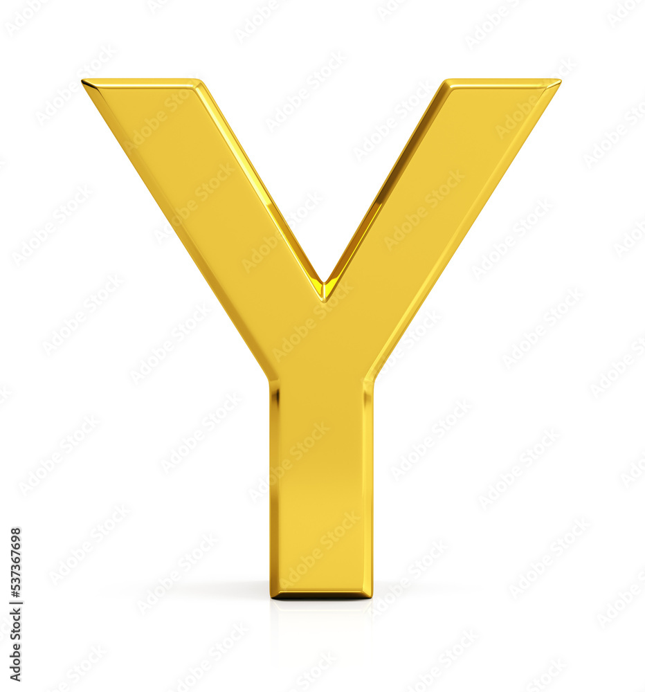Letter Y. Front view. 3d render Letter Y. Front view. 3d render