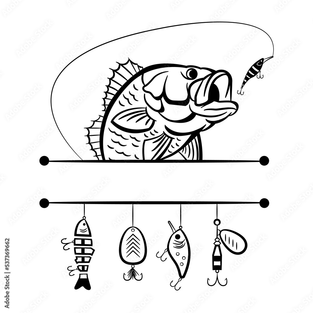 Fishman logo vector illustration, Fishing hobby, Fishing lures