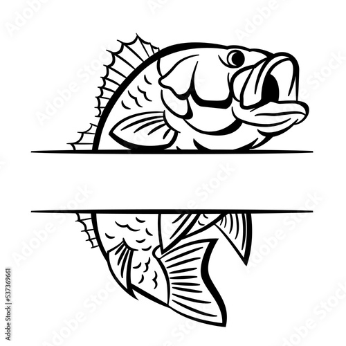 Fishman logo vector illustration, Fishing hobby, Fishing lures shop logo design, Big perch fish simple silhouette cut file, Spinner bait for fish 