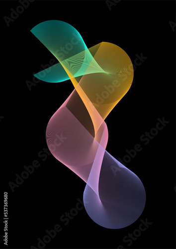 Abstract circles and waves. Rytms in color gradients. Movement, energy, perspective, composition.