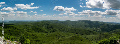 Fototapeta Naklejka Na Ścianę i Meble -  View on Little Carpathians mountains as seen from top of Vysoka peak in Slovakia