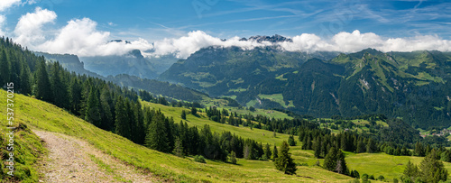Views on high peaks of Swiss Alps as seen from Hoch Ybrig © Michal