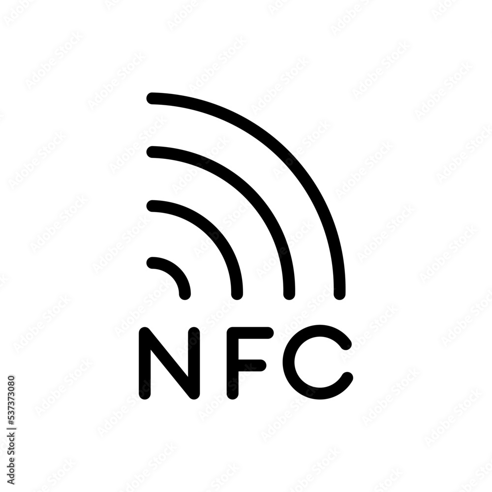 NFC payments black icon. Contactless wireless pay sign. Near field communication, NFC symbol NFC payments black icon. Contactless wireless pay sign. Near field communication, NFC symbol