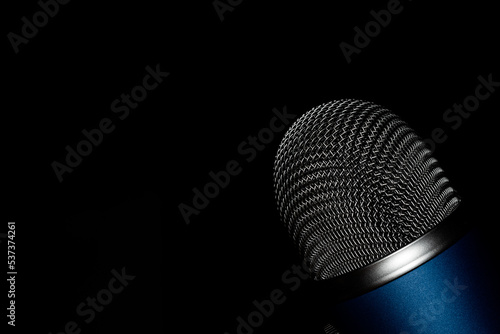 microphone on black background