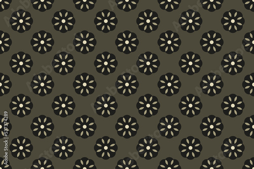Decorative flowers seamless pattern abstract shapes geometric motif continuous floral background. Modern fabric design textile swatch all over print block.
