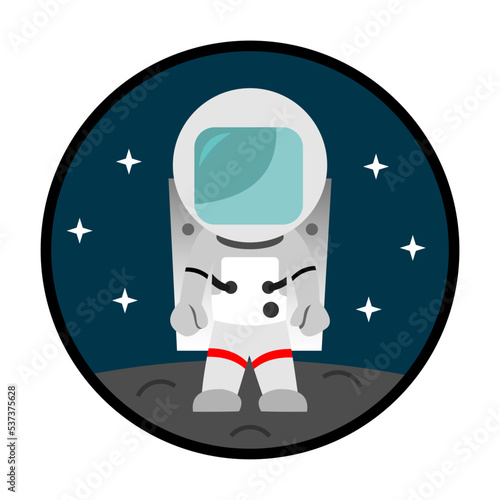 Space-themed icon of astronaut. Space concept design