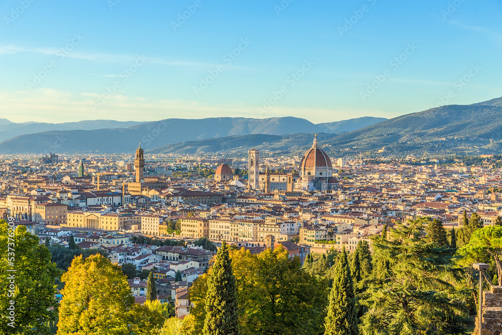 Florence, Italy. View of the city at sunset
