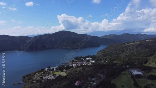 A beautiful aerial view of Lake Ashino photo