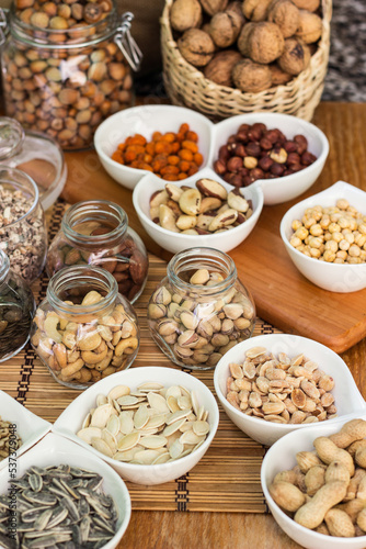 Nuts healthy fat and protein food and snack
