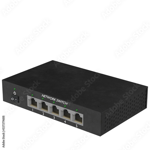 3d rendering illustration of a network switch
