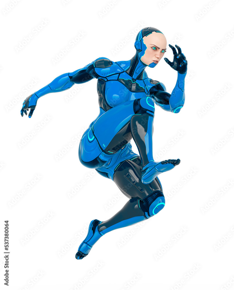 super cyborg girl is jumping fast super cyborg girl is jumping fast