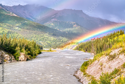 Rainbow over the Nenana River in Denali National Park
