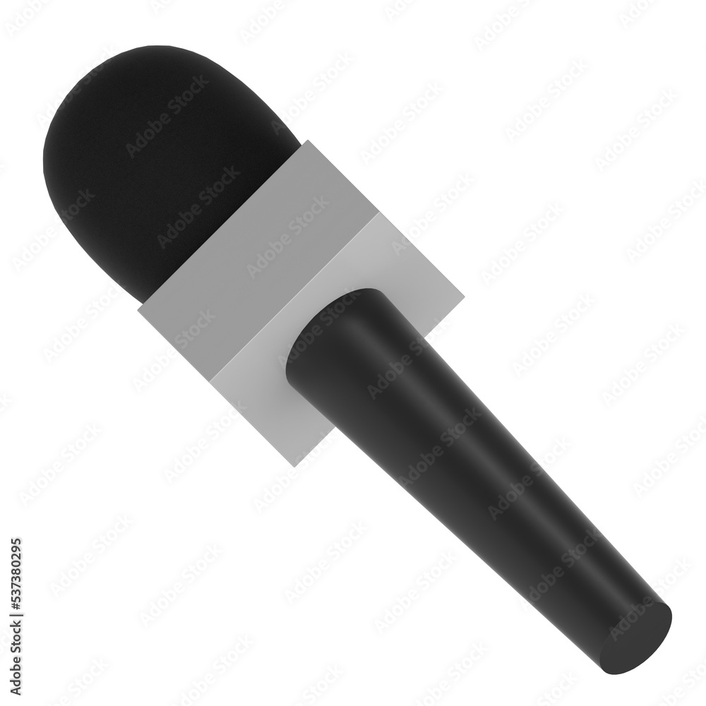 3d rendering illustration of a news microphone 3d rendering illustration of a news microphone
