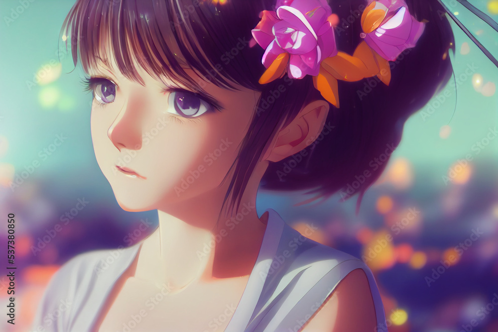 Cute And Beautiful 3D Anime Hentai Character Illustration Portrait Of A Cute And Beautiful 3D Anime Hentai Character Illustration Portrait Of A
