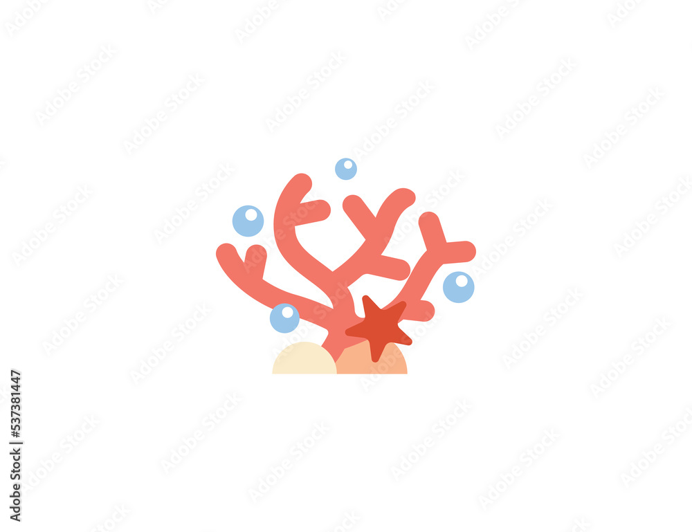 Coral vector isolated emoji icon. Coral emoticon Stock Vector | Adobe Stock