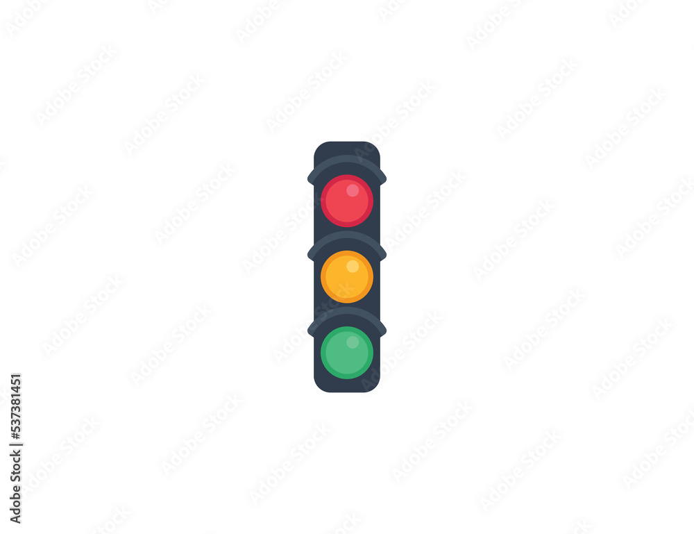 Traffic light vector isolated emoji icon. Traffic light emoticon Stock