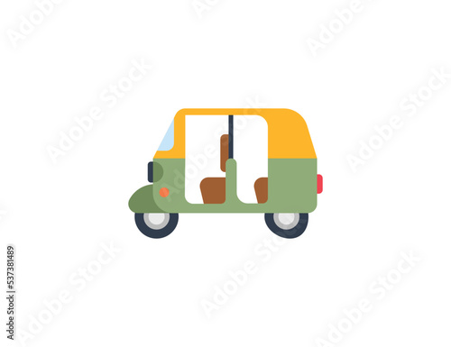 Auto Rickshaw Vector Isolated Emoticon. Auto Rickshaw Icon