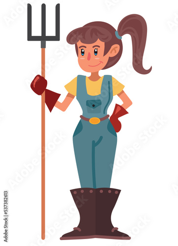 female farmer with rake