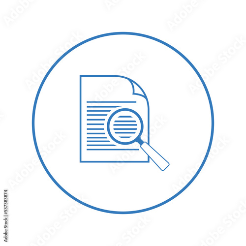 Business contract document search icon | Circle version icon |