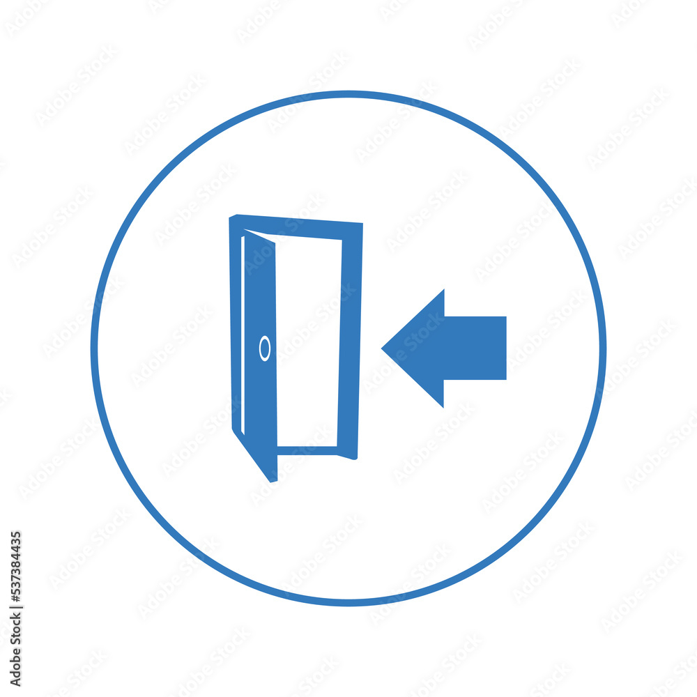 Door open entrance exit symbol icon | Circle version icon | Door open entrance exit symbol icon | Circle version icon |