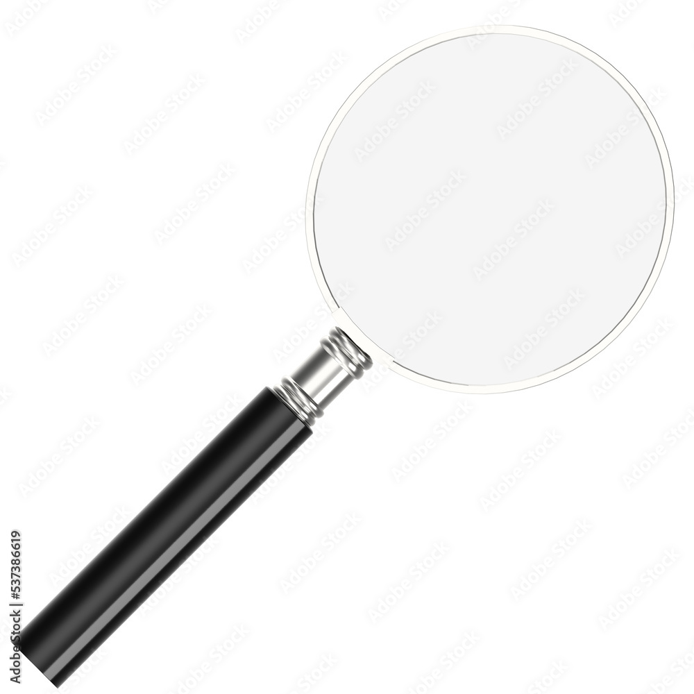 3d rendering illustration of a magnifying glass 3d rendering illustration of a magnifying glass