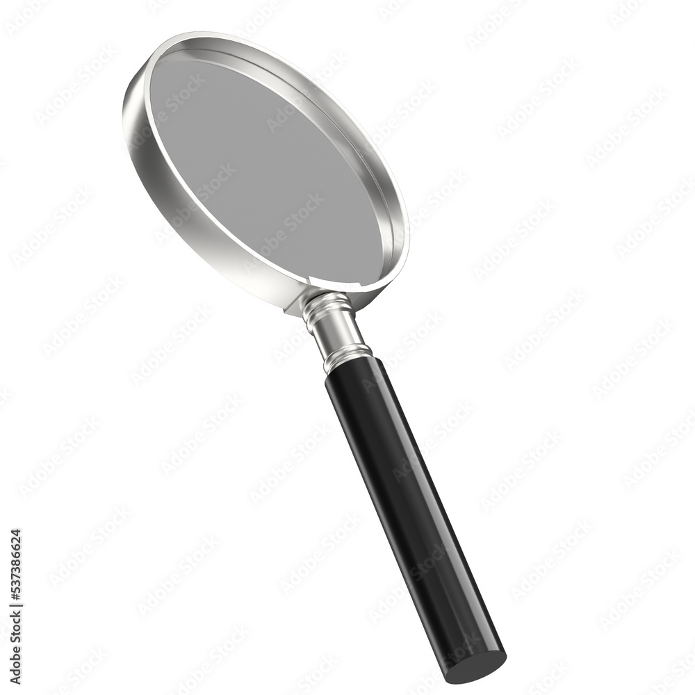 3d rendering illustration of a magnifying glass 3d rendering illustration of a magnifying glass