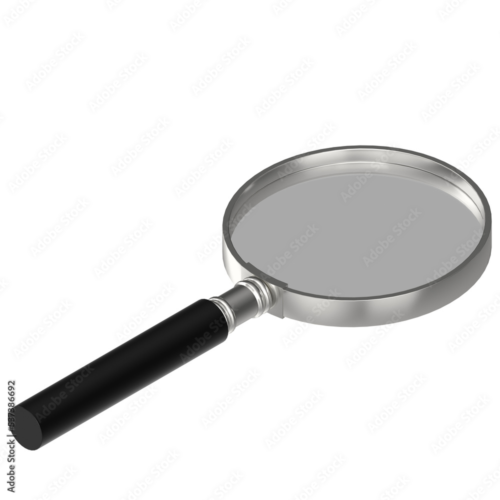 3d rendering illustration of a magnifying glass 3d rendering illustration of a magnifying glass