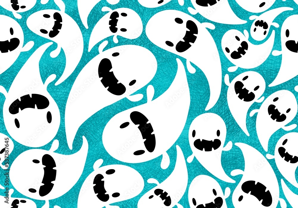 Halloween ghost seamless cartoon pattern for wrapping paper and kids clothes print and fabrics and linens
