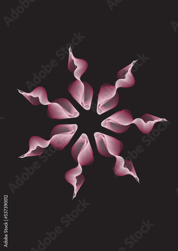 Colourful blend of colors in dynamic composition. Flying medusa. 