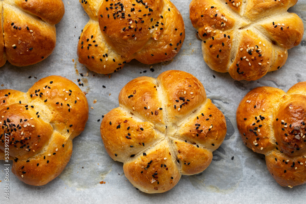Freshly baked home made bread rolls Freshly baked home made bread rolls
