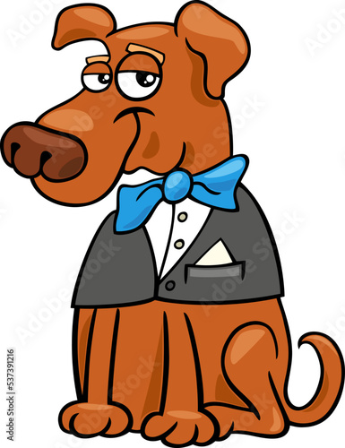 cartoon funny sniffing dog comic animal character