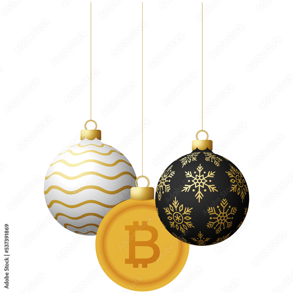 bitcoin coin christmas ball bauble