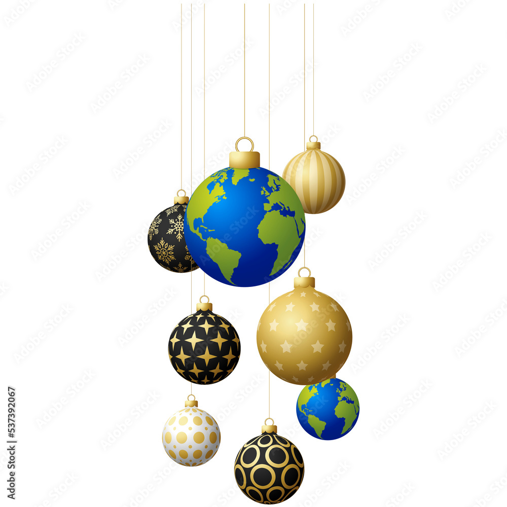earth planet christmas bauble ball