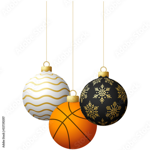 basketball sport christmas ball bauble isolated