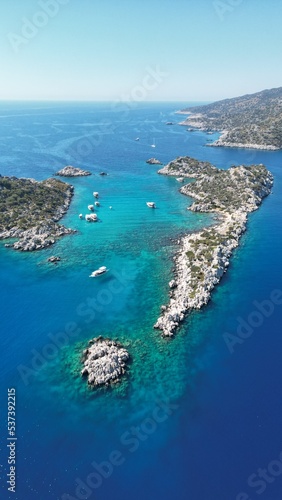 Aquarium Cove, Kekova, Simena, Kas, Demre, Antalya, Turkey. Drone Shooting. photo