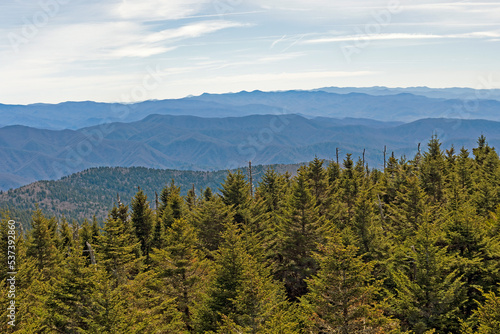 Hazy Mountain Ridges in the Smoky Mountains © wildnerdpix
