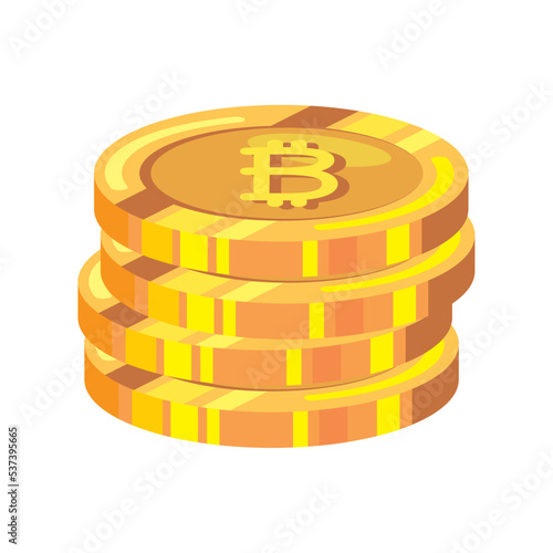 pile golden bitcoins cryptocurrency