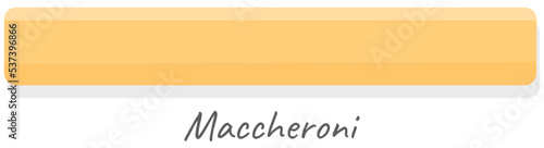 Vector maccheroni icon, singl maccheroni, illustration for food blog or menu design Italian cuisine. Traditional Italian dish. Pasta. Classic agnolotti. Tortelli. Square dough products with filling