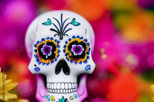 A 3d render of a sugar skull (day of the dead)