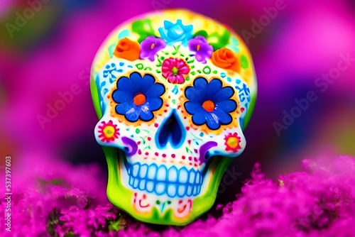 A 3d render of a sugar skull (day of the dead)