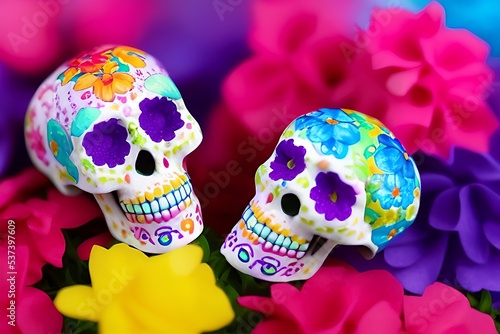 A 3d render of a sugar skull (day of the dead)