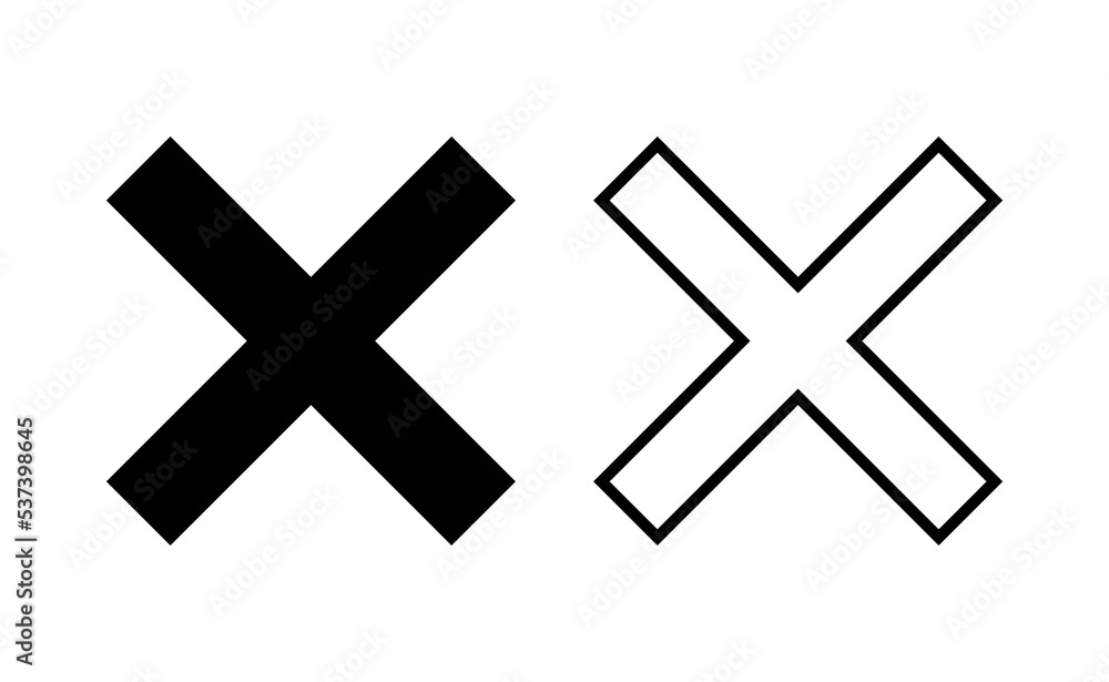 Close icon vector for web and mobile app. Delete sign and symbol. cross sign Close icon vector for web and mobile app. Delete sign and symbol. cross sign