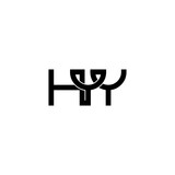 hyy lettering initial monogram logo design